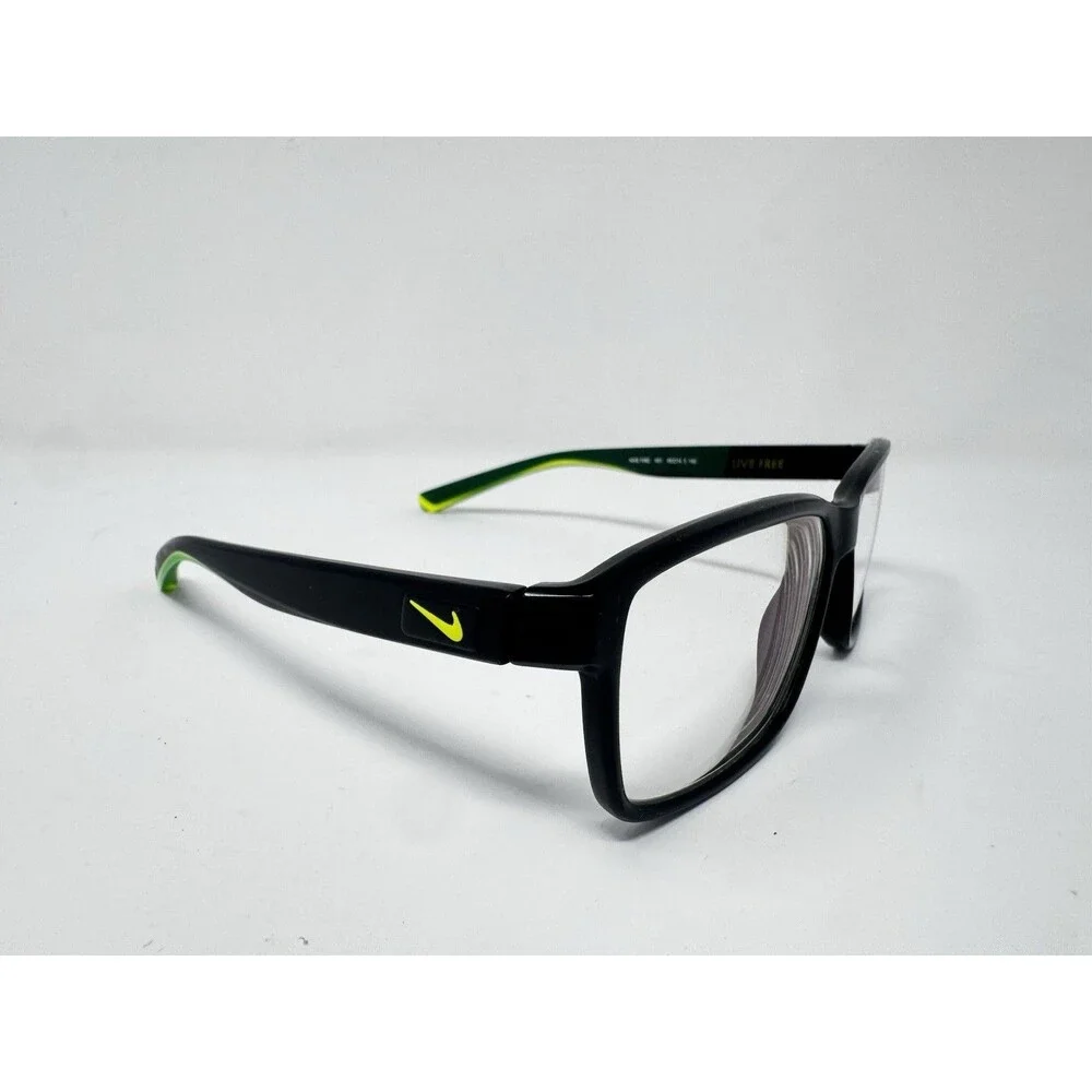 Nike 7092 001 Black Green Eyeglass Frames 55-14-140 Sport Eyewear